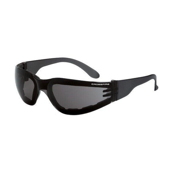 Safety Glasses, Wraparound Smoke Polycarbonate Lens, Scratch-Resistant, , Crossfire, Mfr#: 541 AF