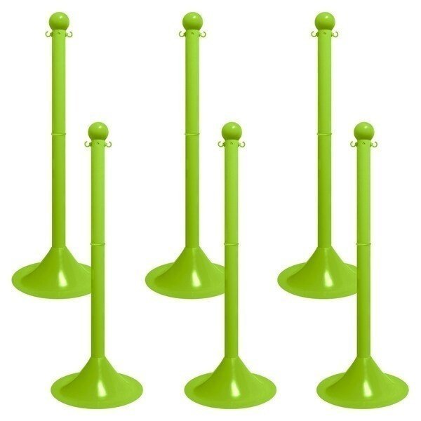 Safety Green Light Duty Stowable Stanchion, 6PK, Mr. Chain, Mfr#: 93514-6