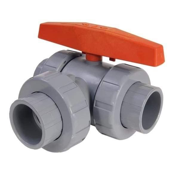CPVC 3-Way Lateral True Union Ball Valve, HAYWARD, Mfr# LA2300TE