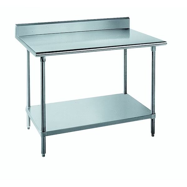 Work Table 72 in.W x 24 in.D 16 gauge 304 stainless steel top with 5 in.H backsplash, Advance Tabco, Mfr#: KMG-246