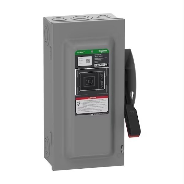 Fusible Safety Switch, 600V AC/DC, 3 pole, SCHNEIDER ELECTRIC, Mfr# VH362N