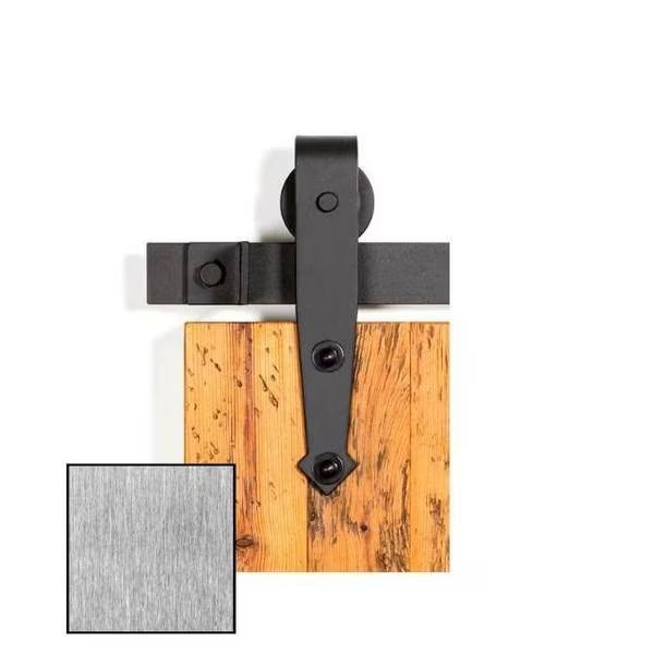 Brushed Nickel Barn Door Hardware 0115-9001 90, LEATHERNECK, Mfr# 0115-9001