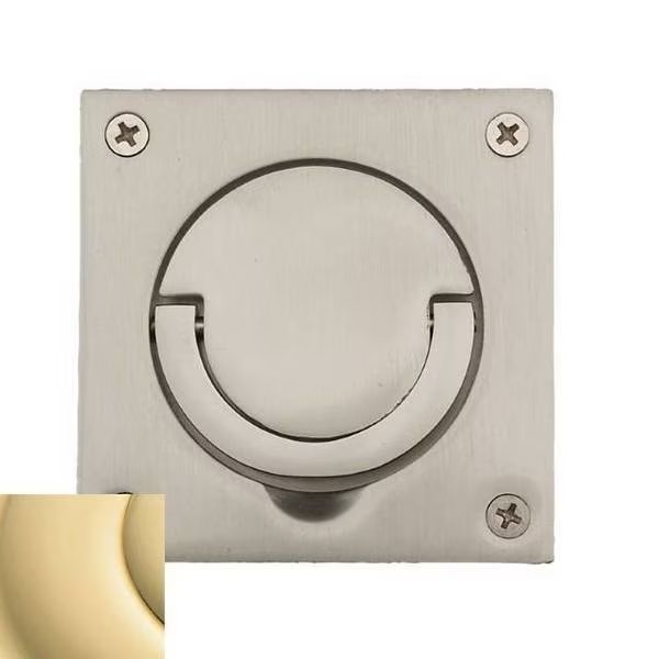 Estate Unlacquered Brass Flush Ring Pull, Baldwin, Mfr#: 0397.031.SWL