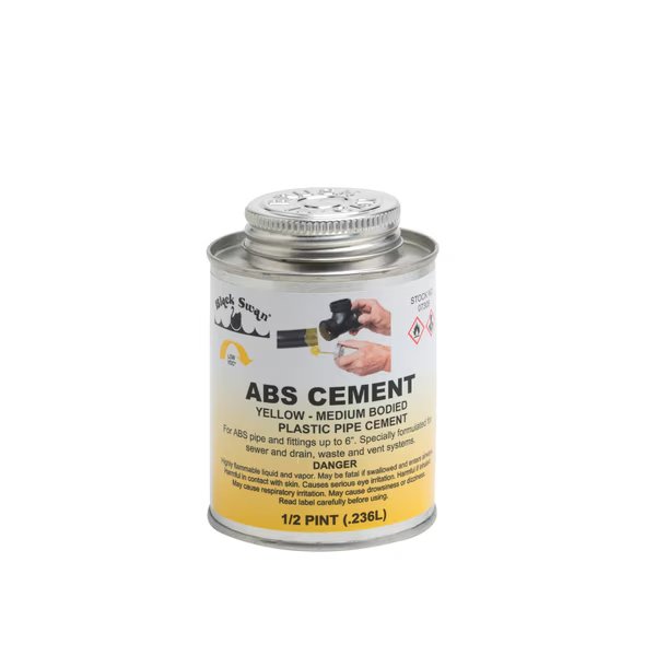 ABS Cement (Yellow)-Medium Bodied 1/2 pt, Black Swan, Mfr#: 07305