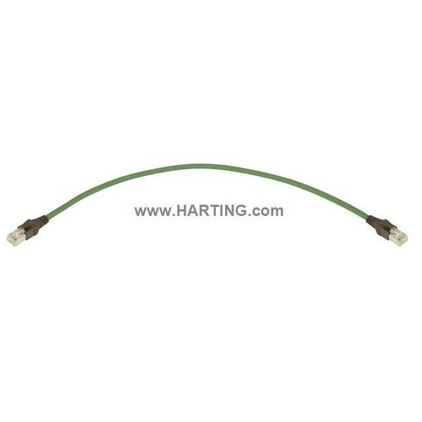 Cordset, 3m, Green, 26 AWG, HARTING, Mfr# 09484747766030