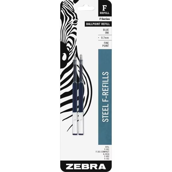 F-Refill 0.7mm Blue Ballpoint Ink 2pk, ZEBRA PEN, Mfr# 85522