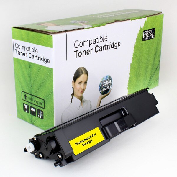 Remanufactured Compatible Toner For Brother TN436Y, Yellow, 6.5K VL, ROYAL TONER, Mfr# TN-436Y