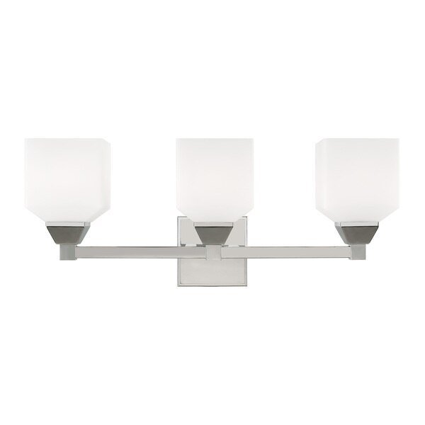 Aragon 3 Light Polished Chrome Bath Vanity, LIVEX LIGHTING, Mfr# 10283-05