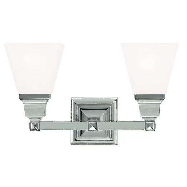 Mission 2 Light Polished Nickel Bath Van, LIVEX LIGHTING, Mfr# 1032-35