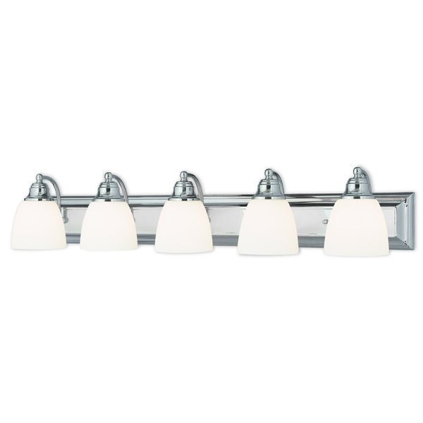 Springfield 5 Light Polished Chrome Bath Vanity, LIVEX LIGHTING, Mfr# 10505-05