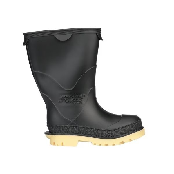 StormTracks Rain Boot, PVC, Child, Black/Tan Size 6, PR, TINGLEY, Mfr# 11614
