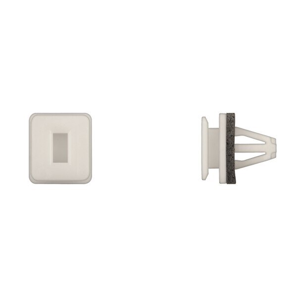 Wht Nyln Rocker Mldg Clips 10mm Hole Size 15mm Stem L PK25, DISCO, Mfr# 12457PK