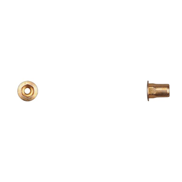 Nut Insert, #6-32 Thrd Sz, Hex, Zinc Yellow, Disco, Mfr#: 12709PK