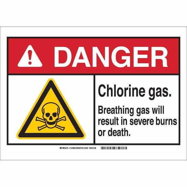 Danger Sign, 10 in H, 14 in W, Polyester, Rectangle, English, 144899, BRADY, Mfr# 144899