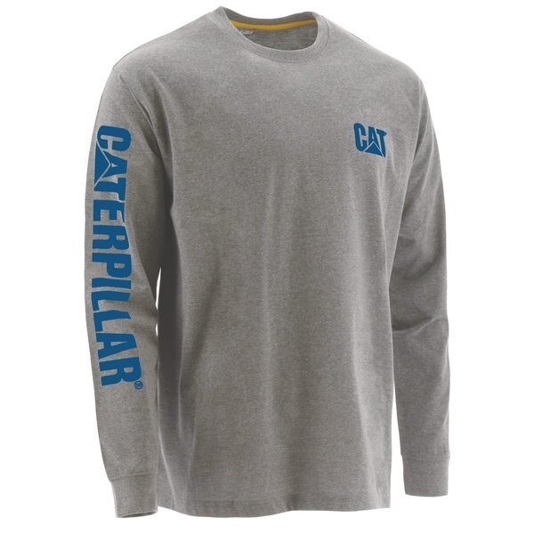 Trademark Banner Long Sleeve Tee, Heathe, CAT WORKWEAR, Mfr# 1510034-12653