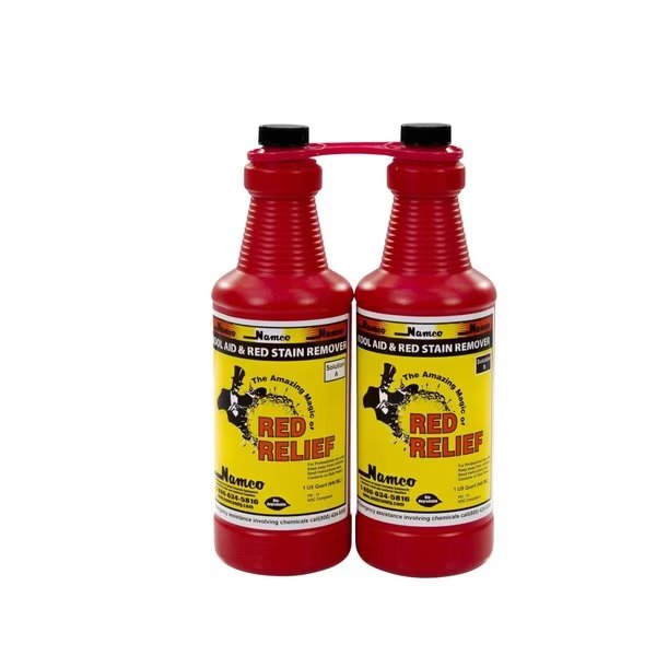 Red Relief Stain Remover, 2 Bottle Kit, 2 qt., Namco Manufacturing, Mfr#: 3080A