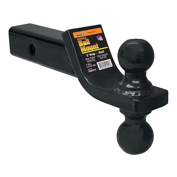 Towing Ball Mount for Dual Black Balls, BUYERS PRODUCTS, Mfr# 1803215
