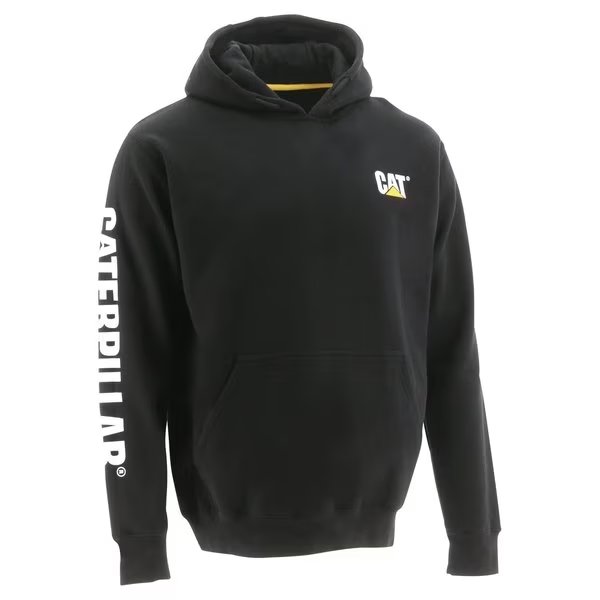 Trademark Banner Hooded Sweatshirt, Blac, CAT WORKWEAR, Mfr# 1910709-016