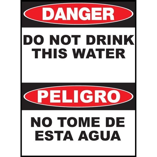 Sign, Bilingual, Danger Do Not Drink, AL, 20033A, ZING, Mfr# 20033A