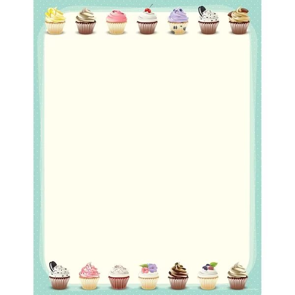 Stationery Letterhead, Iced Cupcak, PK80