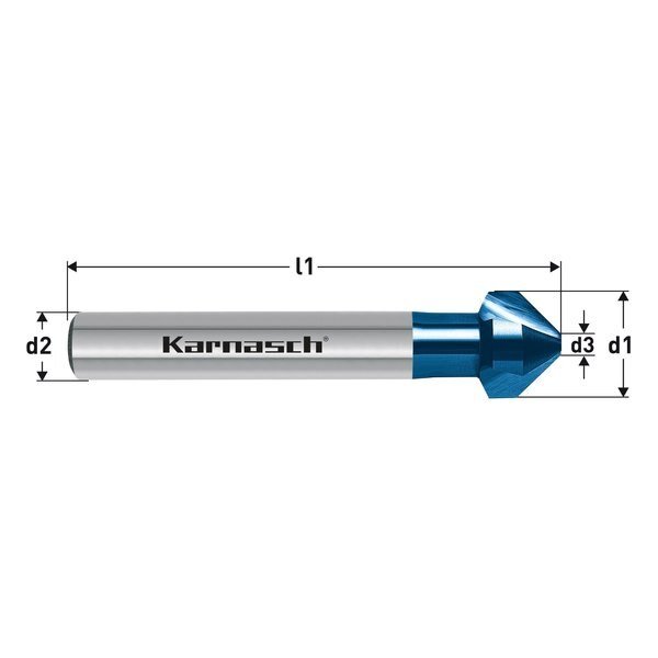 HSS-Xe Blue-Tec Coated Countersink, 82 D, Karnasch, Mfr#: 201785060