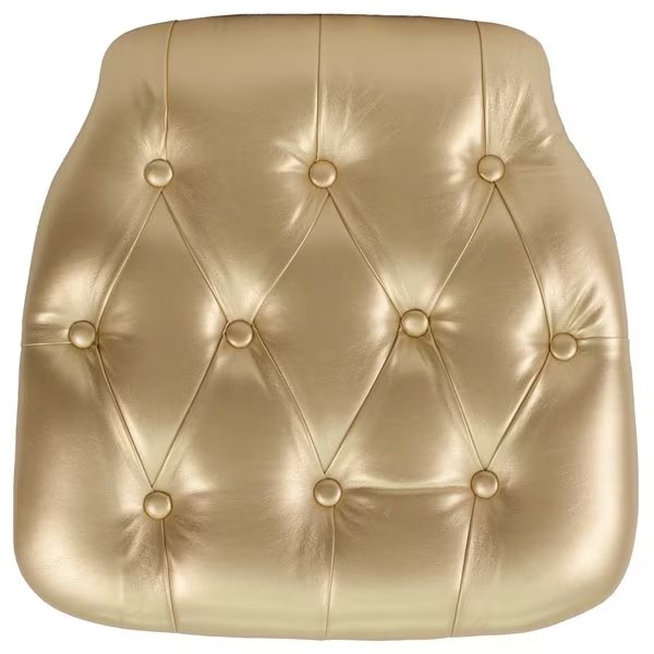 Hard Gold Tufted Vinyl Chiavari Chair Cushion, PK20, FLASH FURNITURE, Mfr# 20-SZ-TUFT-GOLD-GG