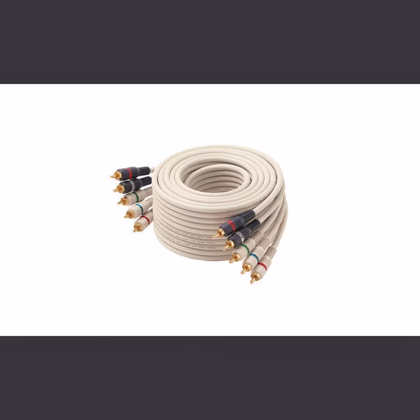 Component A/V Cable Ivory, 25ft, 5-RCA, Steren, Mfr#: 254-625IV