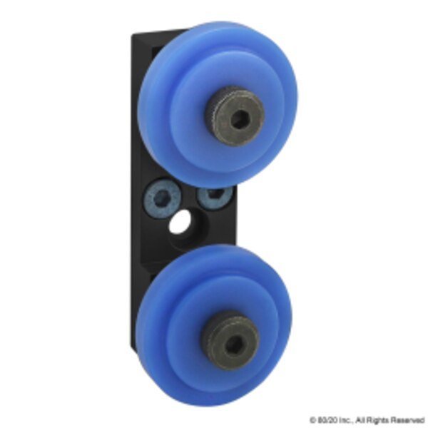 Dual Roller Wheel Bracket Assembly, 80/20, Mfr# 25-2751-BLACK
