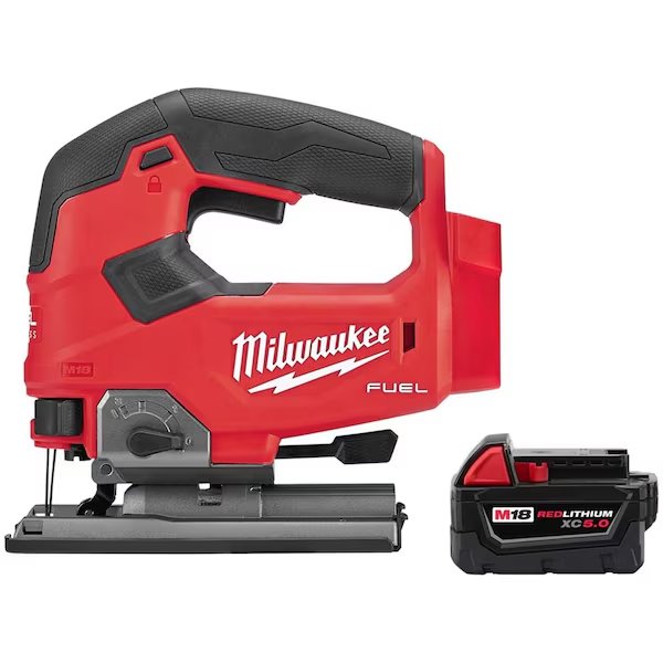 Fuel D-Handle Jig Saw, M18 XC5.0 Battery, MILWAUKEE TOOL, Mfr# 2737-20,48-11-1850