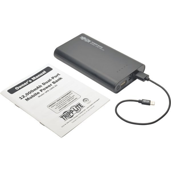 Portable Power Charger, 12000mAh, USB, TRIPP LITE, Mfr# UPB-12K0-2U