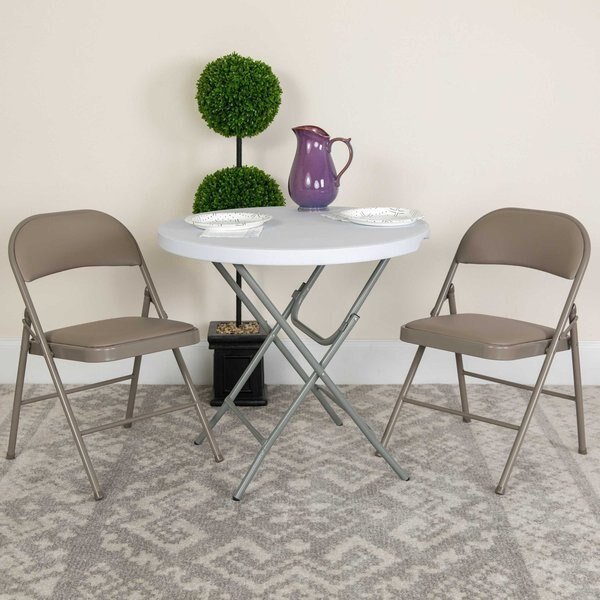 HERCULES Series Double Braced Gray Vinyl Folding Chair, FLASH FURNITURE, Mfr# 2-HA-F003D-GY-GG