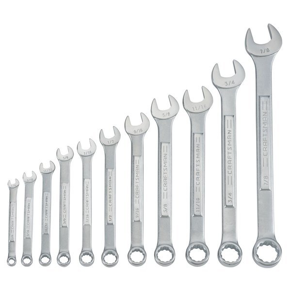 Wrenches, 11-pc SAE Raised-Panel Combina, CRAFTSMAN, Mfr# CMMT87018