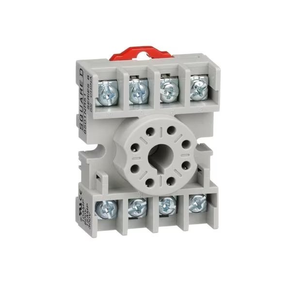 Plug in relay, Type N, relay socket, 8 tubular pin, single tier, for 8510KP relays and 9050JCK timers, bulk packaged, Square D, Mfr#: 8501NR51B