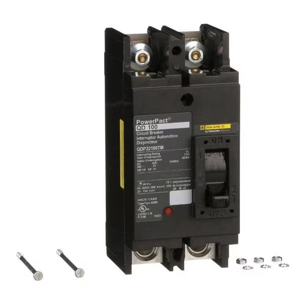 PowerPact Q - molded case circuit breake, 100 A, 240V AC, 2 Pole, Unit Mount Lug Mounting Style, SQUARE D, Mfr# QDP22100TM