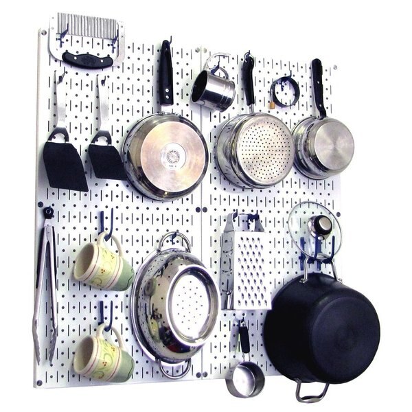 Commercial Kitchen Pegboard Rack, White/Blue, Wall Control, Mfr#: 35-IKTH-200-WBU