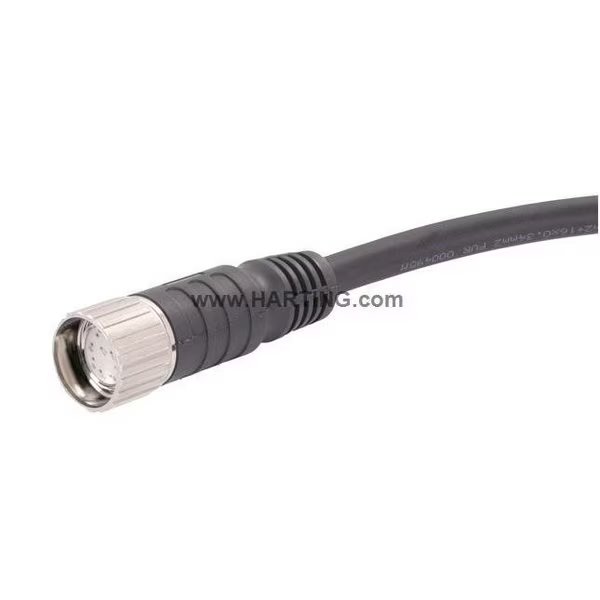Cordset, 5 m Cable, PVC, Black, HARTING, Mfr# 21373500C71050