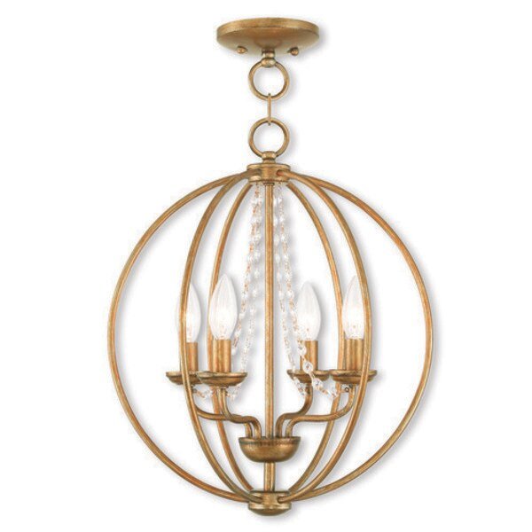 Arabella 4 Light Antique Gold Leaf Conve, LIVEX LIGHTING, Mfr# 40914-48