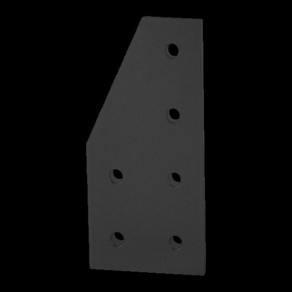 Black 40 S 6 Hole 90 Deg Joining Plate, 80/20, Mfr#: 40-4320-BLACK