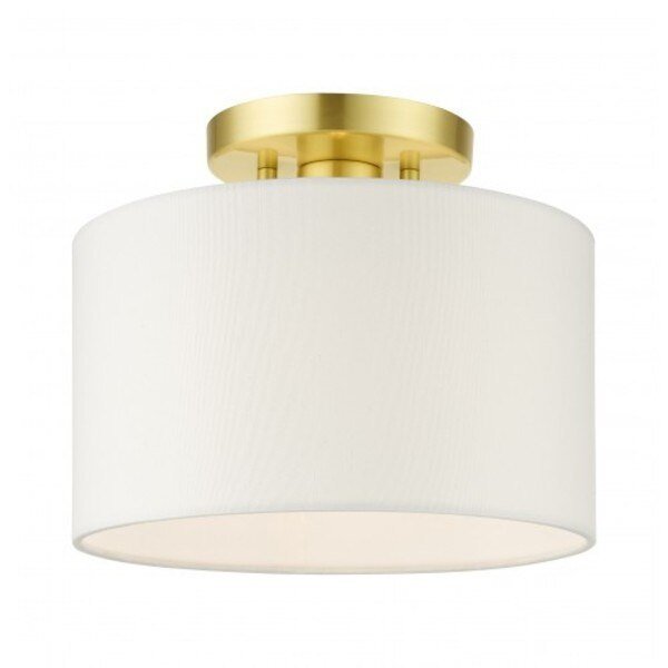 Satin Brass Semi Flush, 1 Light, Livex Lighting, Mfr#: 41095-12
