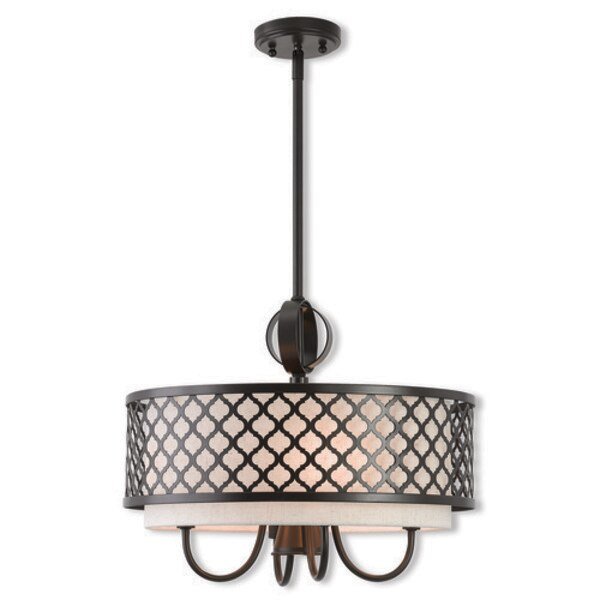 Arabesque 5 Light English Bronze Pendant Chandelier, LIVEX LIGHTING, Mfr# 41115-92