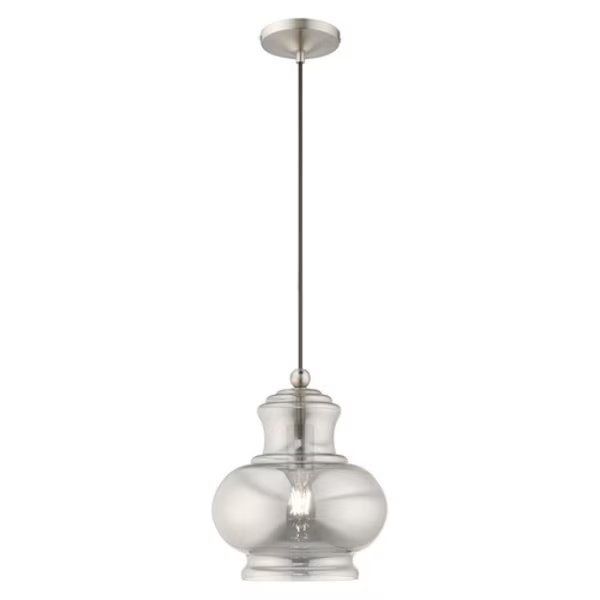Art Glass Mini Pendants 1 Light Brushed, Livex Lighting, Mfr#: 41243-91