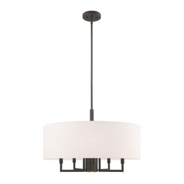 Meridian 6 Light English Bronze Pendant, LIVEX LIGHTING, Mfr# 42605-92