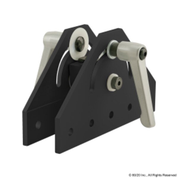 Pivot Bracket, 180 Deg W/L-Handles, 80/20, Mfr# 4453-BLACK