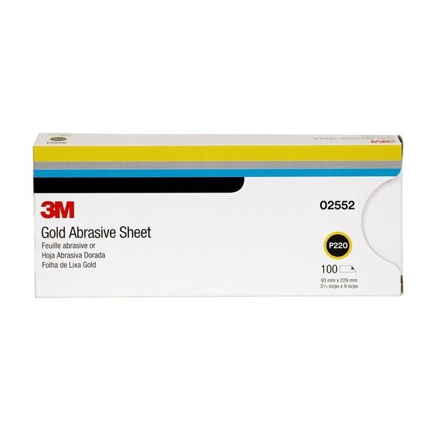 Productn ResiniteGoldSht 02552P220gr, PK5, 3M, Mfr# 02552