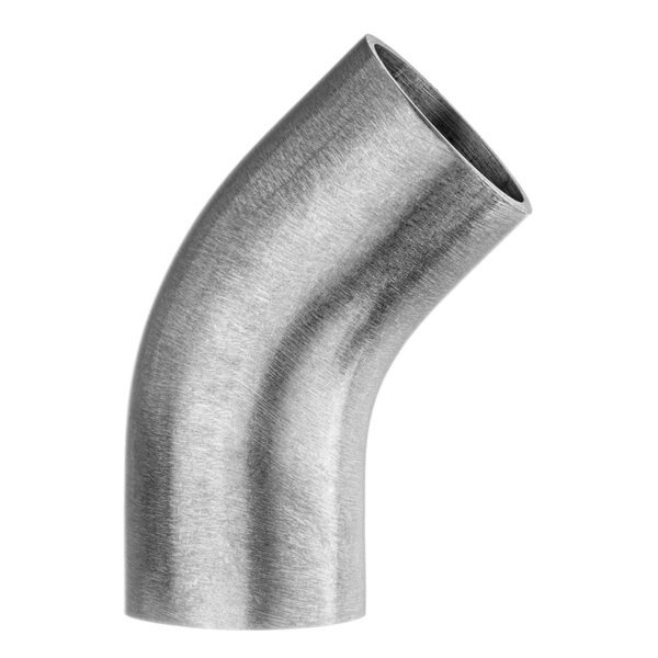 Sanitary Fitting, Butt Weld, 304SS Dull, Short 45 Elbow, 2-1/2