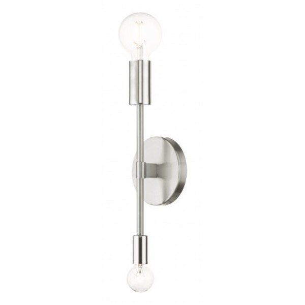 Brushed Nickel Sconce, 2 Light, LIVEX LIGHTING, Mfr# 46438-91