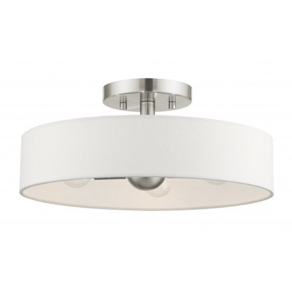 Brushed Nickel Semi Flush, 4 Light, Livex Lighting, Mfr#: 46927-91