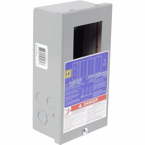 Load Center, QO, 3 Spaces, 30A, 120V, Main Circuit Breaker, 1 Phase, Square D, Mfr#: QO35FM30TTS