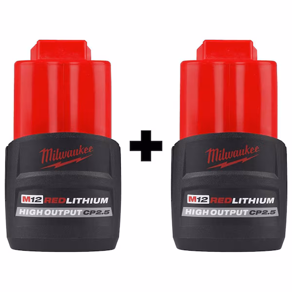 Battery Packs, 2 M12 CP2.5, Milwaukee Tool, Mfr#: 48-11-2425, 48-11-2425