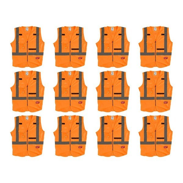 High Visibility Vest, 12 pk, S/M, MILWAUKEE TOOL, Mfr# 48-73-5031X12